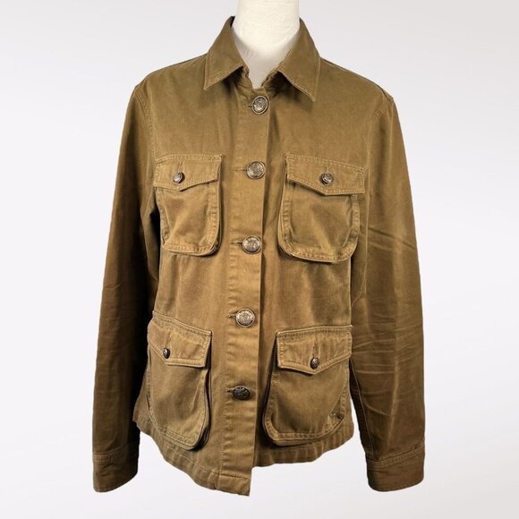 Jack Wills Jackets & Blazers - Jack Wills Green Khaki Button Up Field Utility Jacket US 8